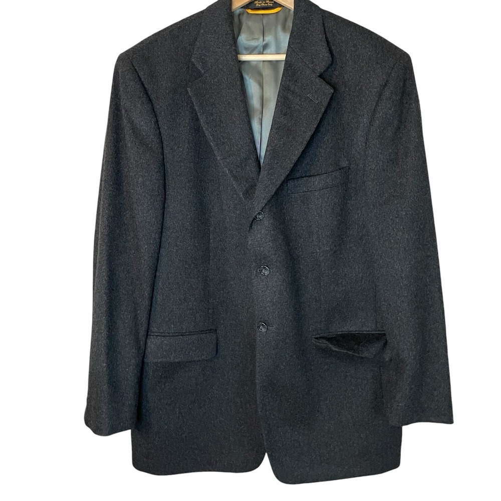 Bill Blass Sport Coat Mens 41 Long Gray Excellent 100% Pure Cashmere 3 Button